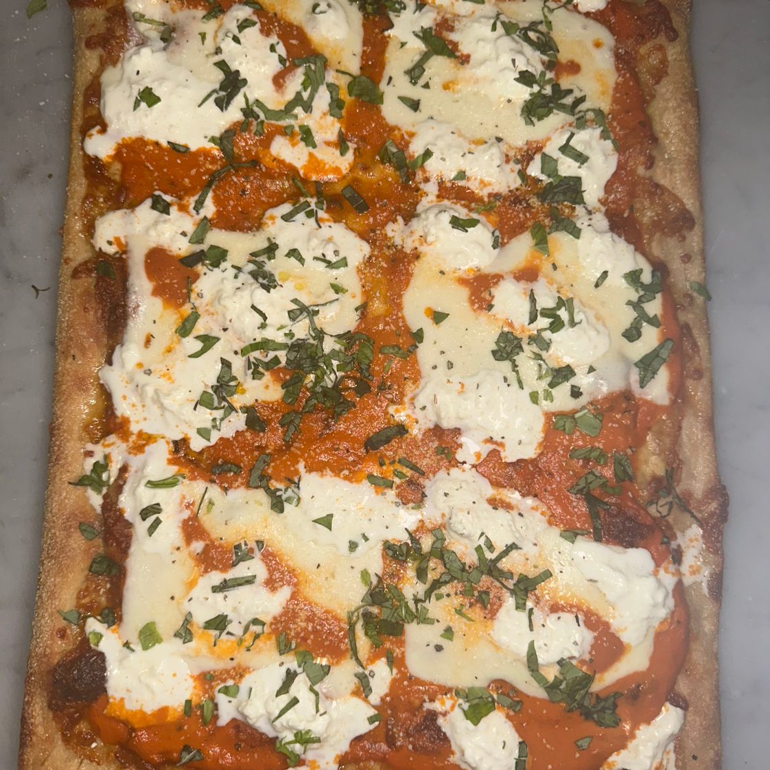 Drunken Grandma Pie (Thin Sicilian).